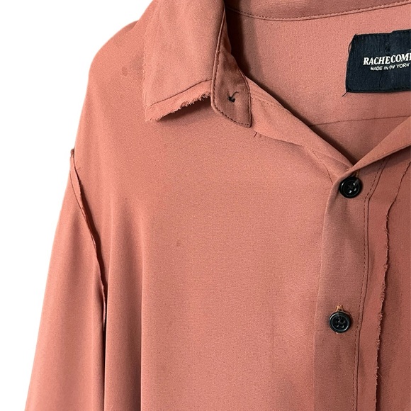 Rachel Comey Rust Orange Brown Frayed Button Down 10 - Picture 3 of 4